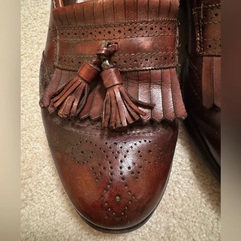 Allen Edmonds Bridgeton Chili Tassle Loafer With Kiltie & Brogue 10 1/2